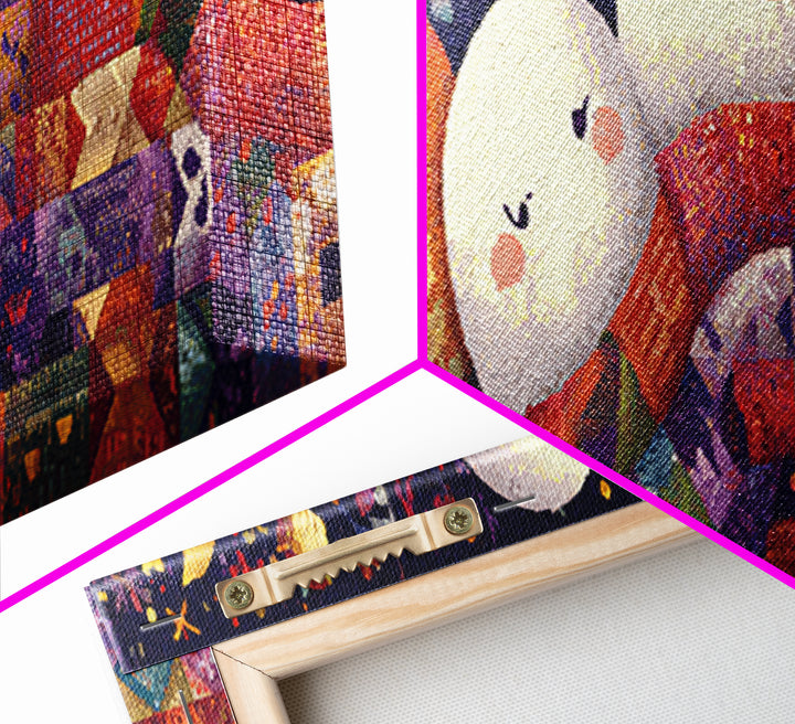 The Sleepy Blanket Ghost, Pixel Halloween Art, Extra Wide Wall Art, Canvas Print, Cute Halloween Wall Art