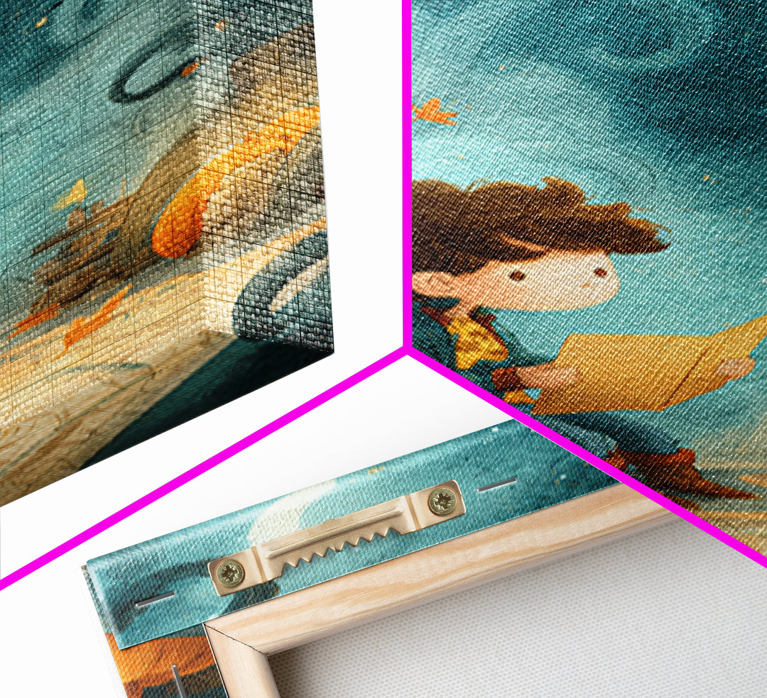 The Mapmaker Of Impossible Shores, Pastel Halloween Art, Vertical Wall Art, Canvas Print, Cute Halloween Wall Art