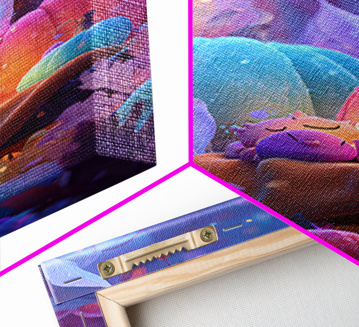 The Monster Hide-And-Seek Game, Synthwave Halloween Art, Vertical Wall Art, Canvas Print, Retro Halloween Decor, Neon Wall Art