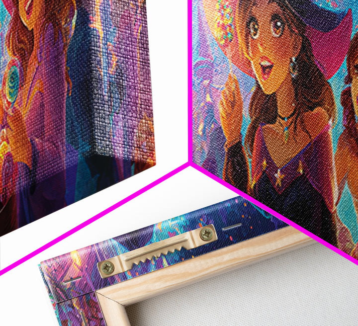 The First Autumn Snowflake, Synthwave Halloween Art, Extra Wide Wall Art, Framed Canvas Print, Retro Halloween Decor, Neon Wall Art