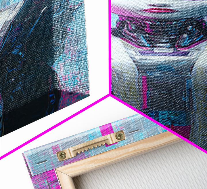 Robot Geisha Portrait Canvas Print, Cyberpunk Art, Cool Wall Art, Living Room Decor, Neon, Gallery Decor, Neutral Decor, CYB-1x3-43