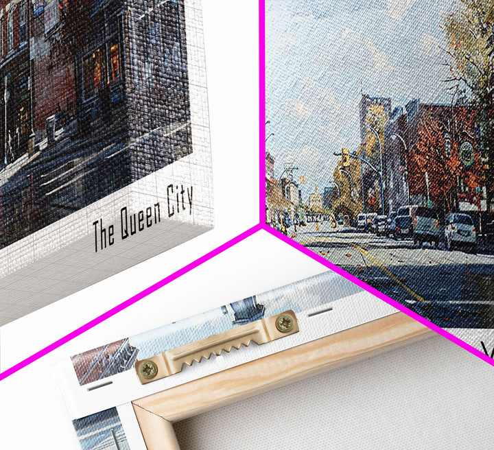 Allentown Pennsylvania Panoramic Watercolor Painting, Framed Canvas Print, Scenic City Art, Travel Poster, Home Decor, Wall Hanging, Living Room Art