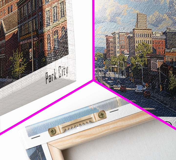 Bridgeport Connecticut Panoramic Painting, Watercolor Framed Canvas Print, Scenic City Art, Travel Poster, Home Decor, Wall Art, Office Wall Art