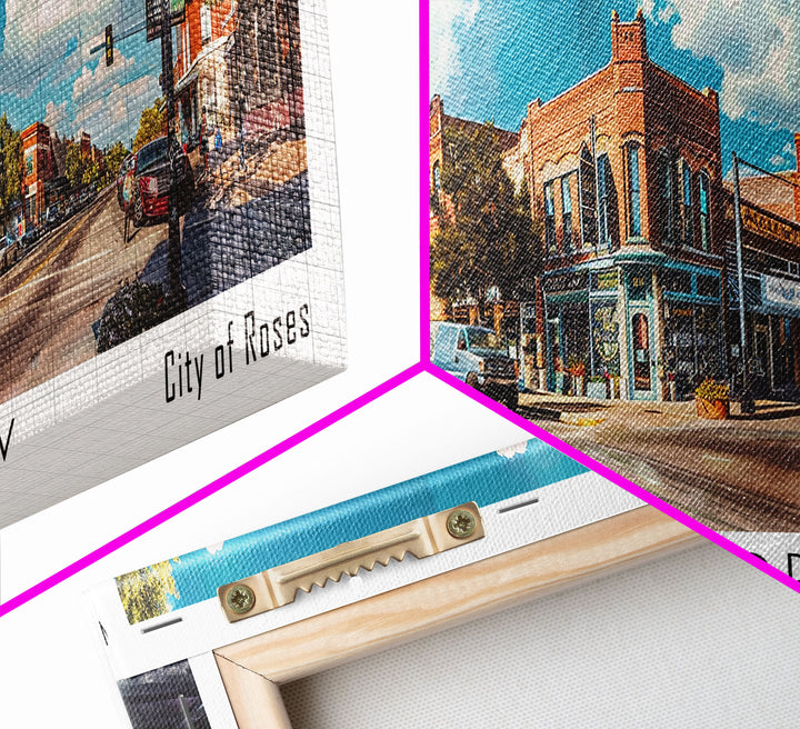 Broken Arrow Oklahoma Panoramic Painting, Watercolor Framed Canvas Print, Scenic City Art, Travel Poster, Home Decor, Wall Hanging, Living Room Art