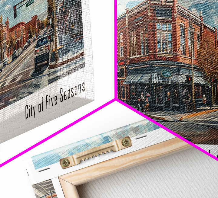 Centennial Colorado Panoramic Watercolor Painting Framed Canvas Print, Travel Poster Art, Mountain Landscape, Home Decor, Living Room Decoration, Office Wall Art, Colorado-Themed Gift