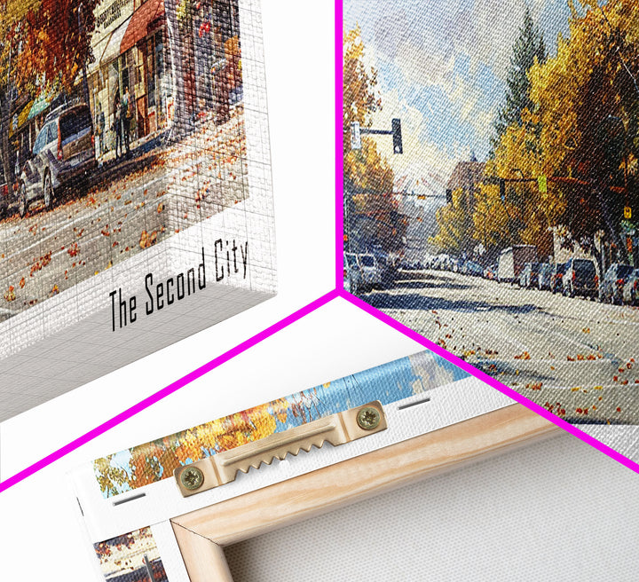 Chico California Panoramic Watercolor Painting Framed Canvas Print, Travel Poster Art, Picturesque Landscape, Home Decor, Living Room Wall Art, Office Decoration, Unique Travel Gift