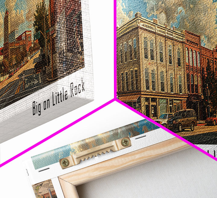 Columbus Georgia Panoramic Watercolor Painting Framed Canvas Print, Travel Poster Art, Urban Landscape, Bedroom Wall Art, Living Room Decoration, Office Wall Art, Georgia-Themed Gift