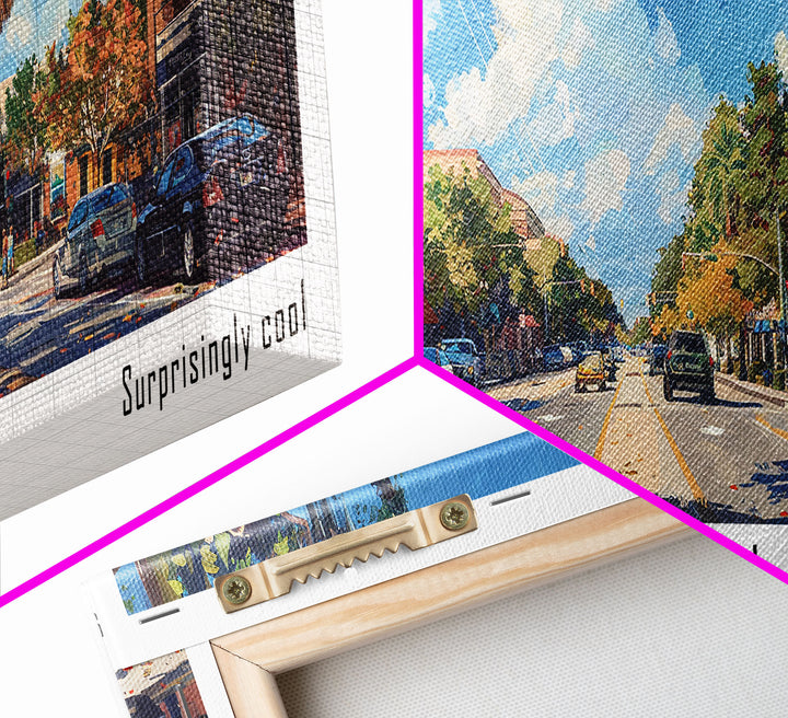 Gainesville Florida Panoramic Watercolor Painting, Urban Framed Canvas Print, Cityscape Wall Art for Office, Travel Decor, Home Gift Idea