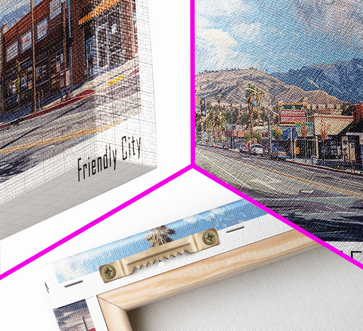 Menifee California Panoramic Framed Canvas Print, Beautiful Watercolor Painting, Office Wall Art, Travel Poster, Home Decor, City Wall Art
