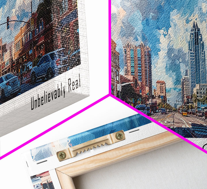 Orlando Florida Panoramic Painting, Framed Canvas Print, Beautiful Cityscape Watercolor Art, Travel Poster, Home Decor, Unique Gift Idea