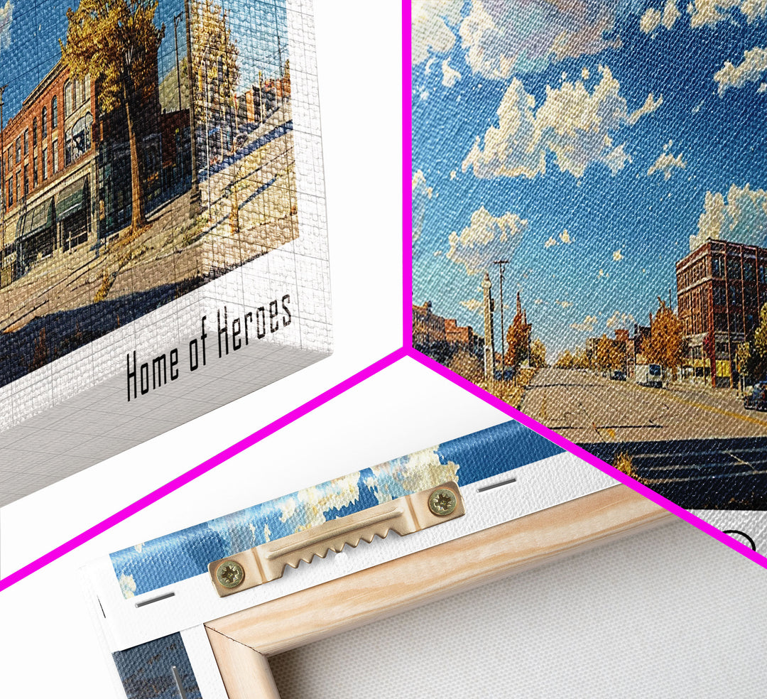 Pueblo Colorado Panoramic Print, Artistic Framed Canvas Print, Travel Poster Art, Home Decor, Office Wall Art, Gift Idea