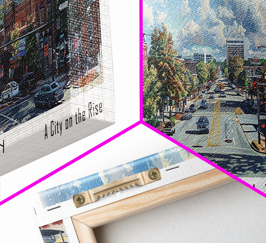 South Fulton Georgia Travel Poster, Framed Canvas Print, Wall Art, Home Decor, Office Art, Living Room Art, Travel Gift, Vintage Style