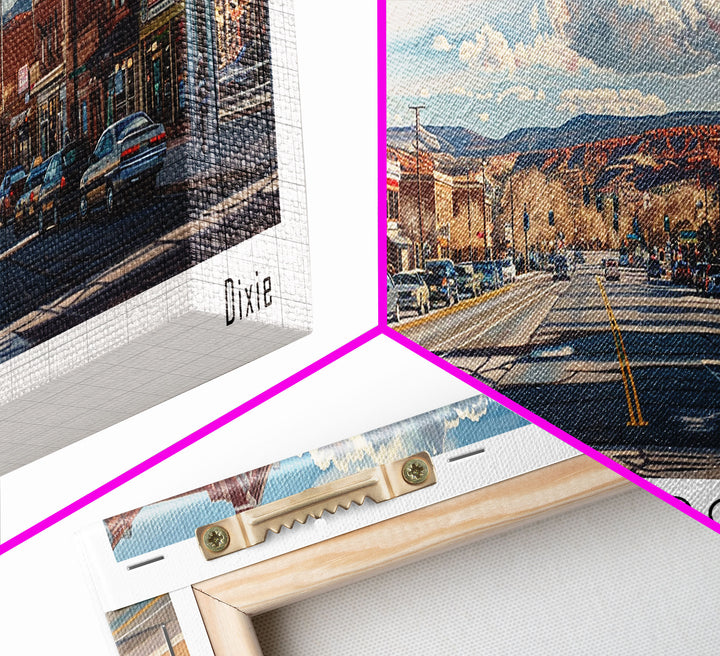St. George Utah Travel Poster, Framed Canvas Print, Wall Art, Home Decor, Office Art, Living Room Art, Travel Gift, Vintage Style