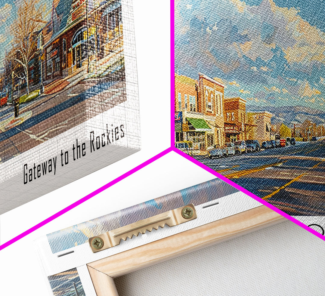 Thornton Colorado Travel Poster, Framed Canvas Print, Wall Art, Home Decor, Office Art, Living Room Art, Travel Gift, Vintage Style