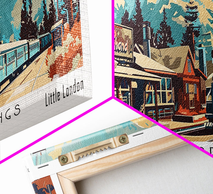 Colorado Springs Colorado Panoramic Painting, Mid Century Modern Framed Canvas Print, Retro Pop Art Travel Poster, Wall Decor, Gift Idea, Home Decor