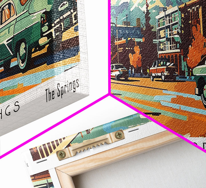 Colorado Springs Colorado Panoramic Wall Art, Retro Pop Art Framed Canvas Print, Mid Century Modern Travel Poster, Living Room Decor, Wall Hanging, Office Art