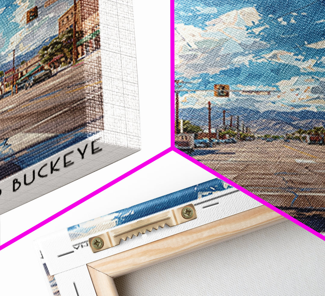 Buckeye Travel Poster, Framed Canvas Print, Travel Prints, Landscape Art, Living Room Wall Art, Travel Posters, Vintage Travel Print
