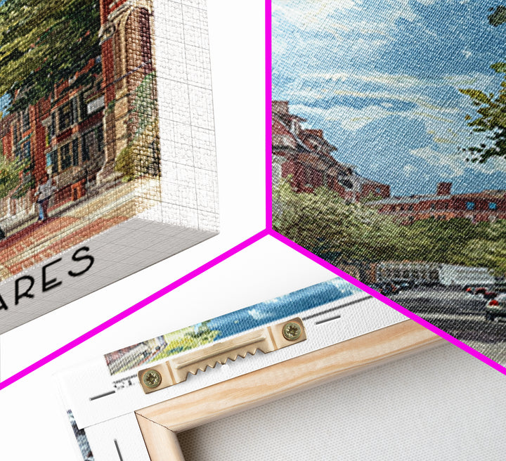 Cambridge Travel Poster, Framed Canvas Print, Travel Wall Art, City Wall Art, Wanderlust Gift, Retro Travel Print, Travel Wall Decor