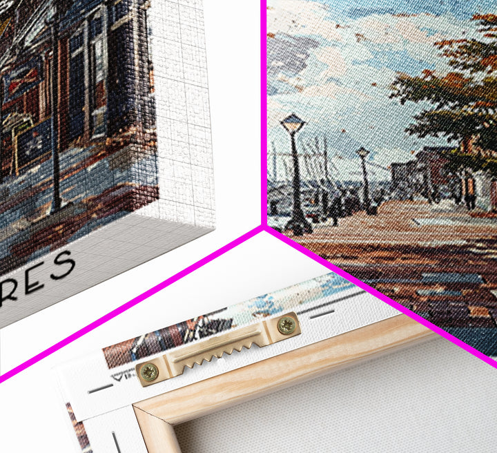 Chesapeake Virginia Travel Poster, Framed Canvas Print, City Travel Poster, Travel Wall Decor, Travel Wall Art, Mid Century Wall Art