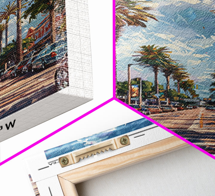 Costa Mesa Travel Poster, Framed Canvas Print, Travel Wall Art, City Wall Art, Home Office Decor, Retro Travel Poster, Landscape Art