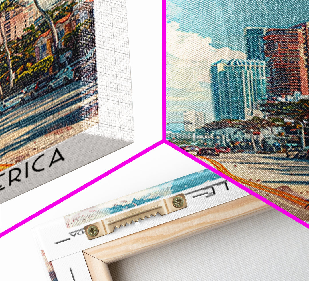 Fort Lauderdale Travel Poster, Framed Canvas Print, City Art Print, Travel Wall Art, Poster Art, Travel Art Print, Modern Wall Decor