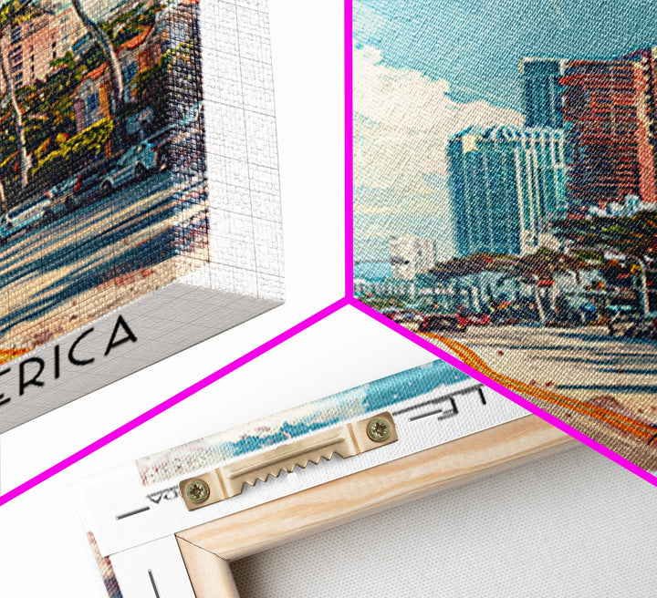 Fort Lauderdale Travel Poster, Framed Canvas Print, City Art Print, Travel Wall Art, Poster Art, Travel Art Print, Modern Wall Decor