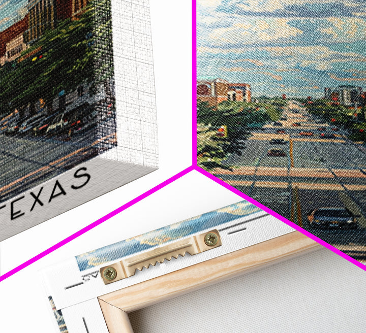 Garland Travel Poster, Framed Canvas Print, Retro Travel Poster, City Wall Art, Retro Travel Print, Travel Wall Decor, Landscape Art
