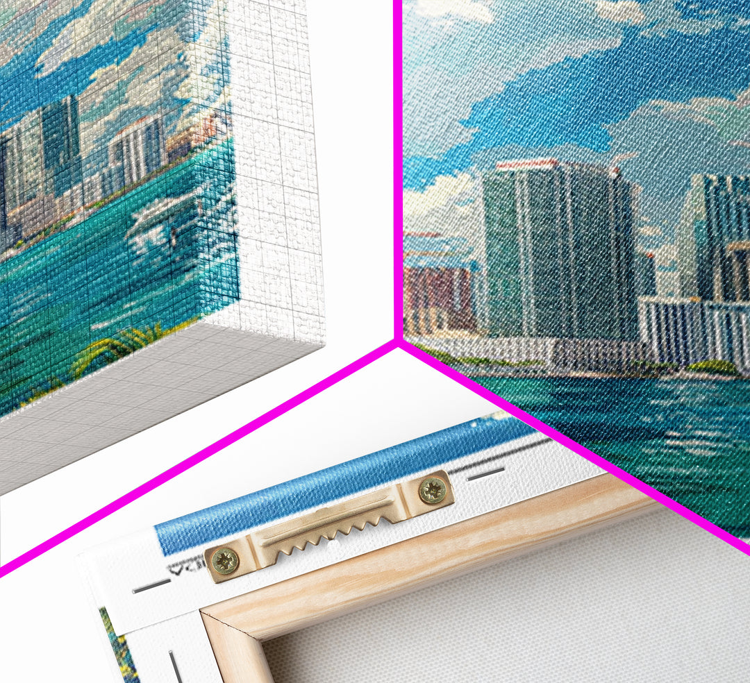 Miami Travel Poster, Canvas Print, City Travel Poster, Travel Wall Decor, Wall Art, Poster Print, Modern Wall Decor, Travel Wall Art