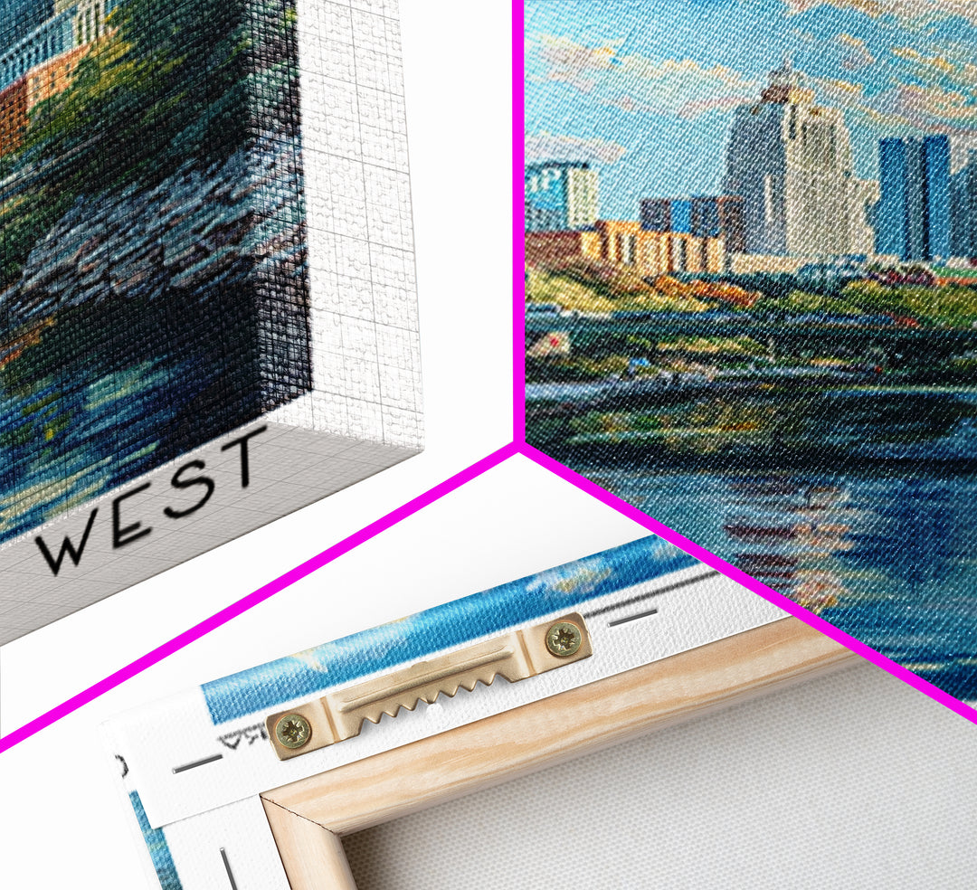 Omaha Travel Poster, Canvas Print, Travel Prints, Landscape Art, City Art Print, Living Room Wall Art, Home Decor, City Illustration