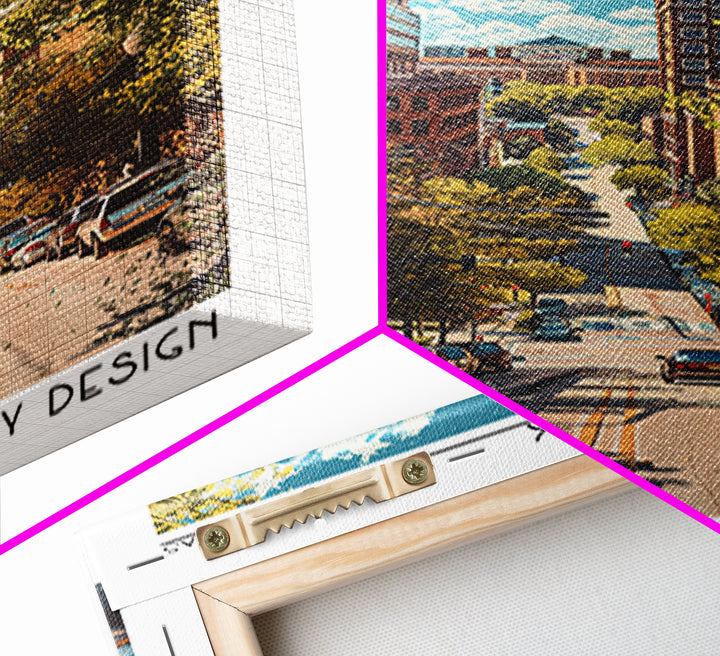Overland Park Travel Poster, Framed Canvas Print, Travel Prints, Landscape Art, Retro Wall Art, City Art Print, Mid Century Wall Art