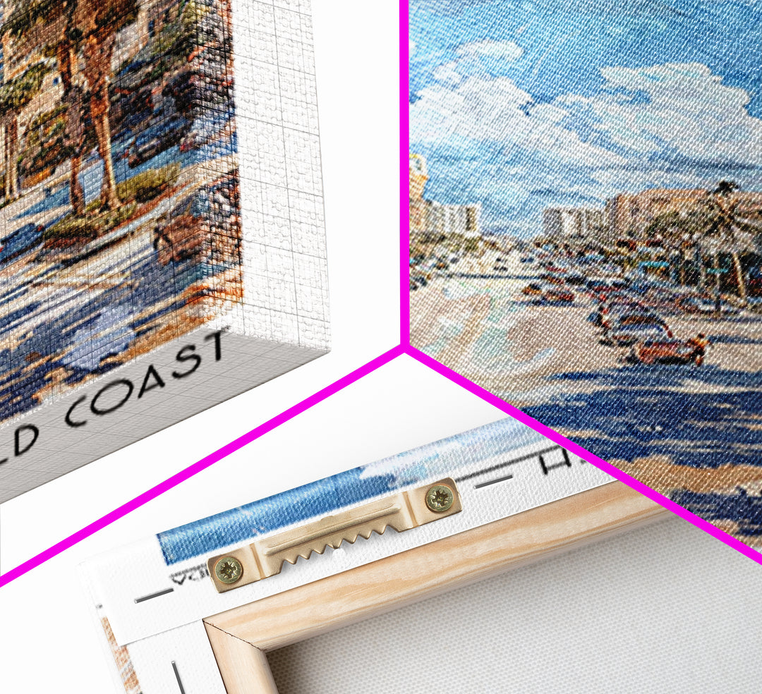 Pompano Beach Travel Poster, Canvas Print, Travel Prints, Landscape Art, City Illustration, Home Decor, Poster Print, Travel Posters