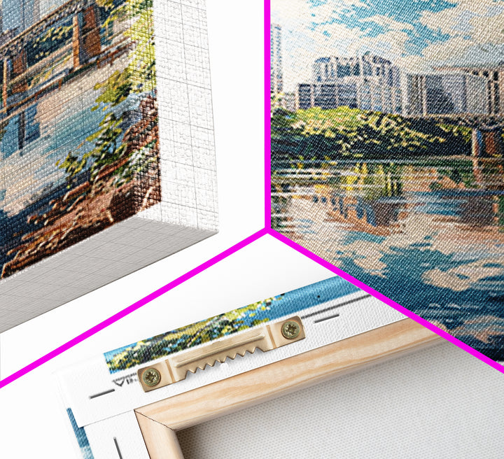 Richmond Virginia Travel Poster, Framed Canvas Print, Travel Prints, Landscape Art, Home Decor, Gallery Wall Set, City Travel Poster