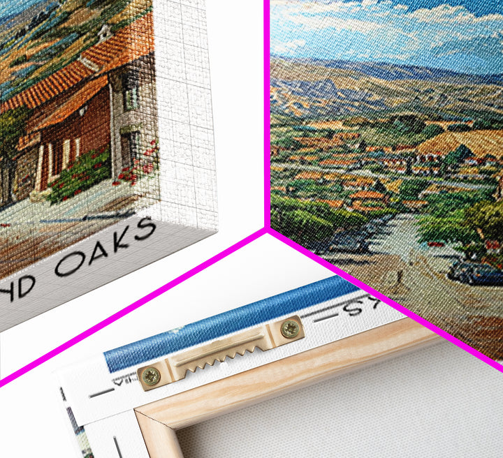 Thousand Oaks Travel Poster, Framed Canvas Print, Retro Travel Poster, City Wall Art, Retro Travel Print, Poster Print, Travel Print