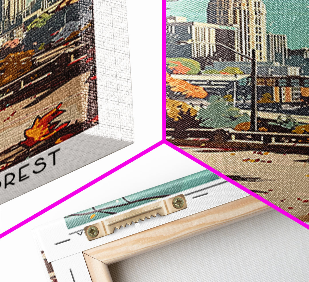 Atlanta Travel Poster, Framed Canvas Print, Travel Wall Art, City Wall Art, Retro Wall Art, City Art Print, Home Decor, Poster Print