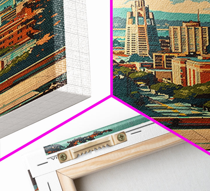 Berkeley California Travel Poster, Canvas Print, Travel Wall Art, City Wall Art, Watercolor Cityscape, Travel Print, Wanderlust Gift