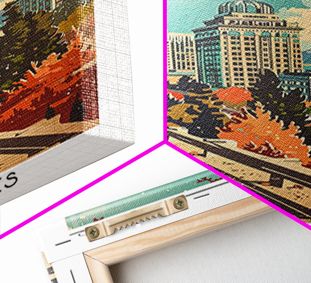 Boise Idaho Travel Poster, Framed Canvas Print, Retro Travel Poster, City Wall Art, Gallery Wall Set, Fine Art Print, Travel Posters