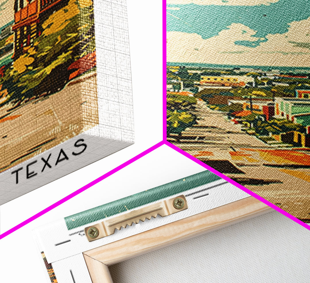 Brownsville Travel Poster, Framed Canvas Print, Poster Print, Travel Wall Art, Gallery Wall Set, Vintage Posters, Retro Travel Print