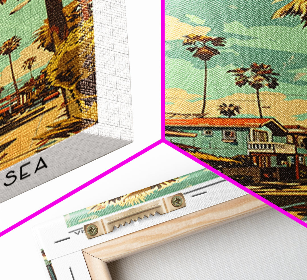 Carlsbad Travel Poster, Framed Canvas Print, City Travel Poster, Travel Wall Decor, Gallery Wall Set, Wall Art, Mid Century Wall Art
