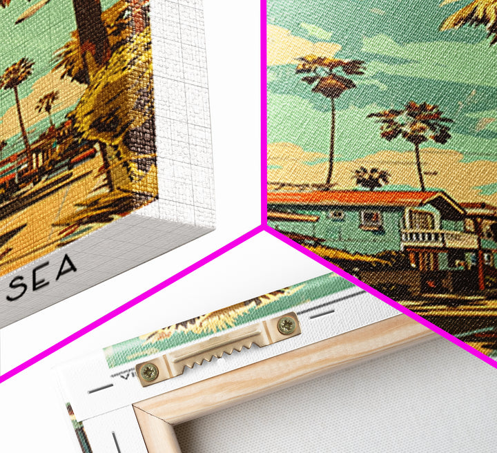 Carlsbad Travel Poster, Framed Canvas Print, City Travel Poster, Travel Wall Decor, Gallery Wall Set, Wall Art, Mid Century Wall Art