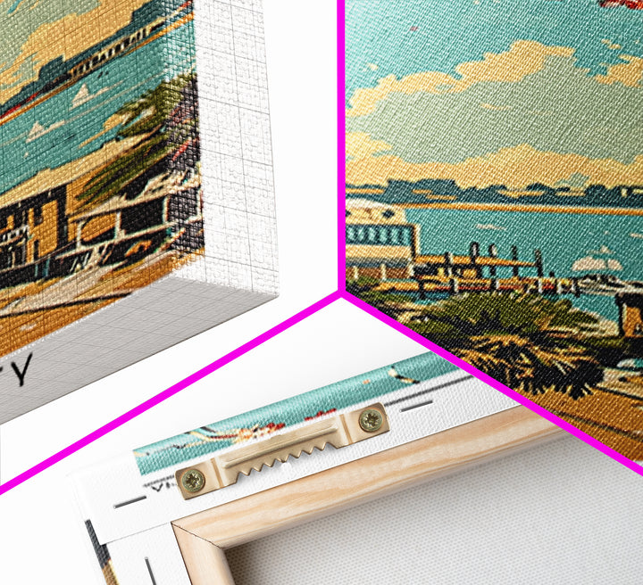 Charleston Travel Poster, Framed Canvas Print, City Travel Poster, Vintage City Poster, Gallery Wall Set, Poster Art, Travel Posters