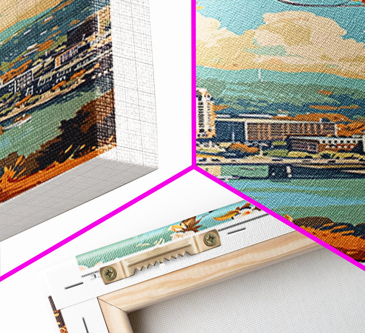 Chattanooga Travel Poster, Framed Canvas Print, Travel Wall Art, City Wall Art, Retro Travel Print, Gallery Wall Set, Retro Wall Art