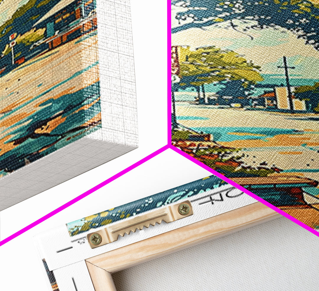 College Station Travel Poster, Framed Canvas Print, Poster Print, Travel Wall Art, Fine Art Print, City Travel Poster, Landscape Art