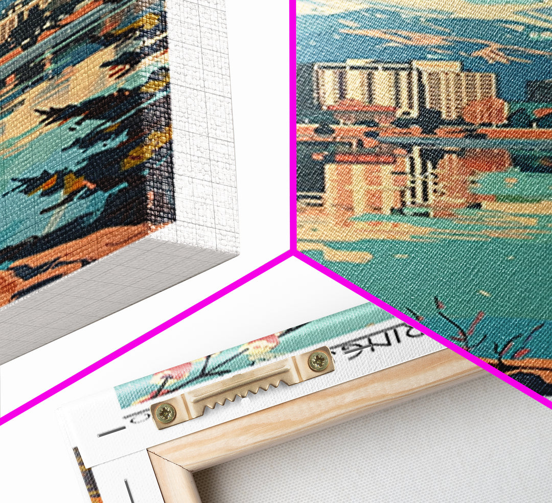 Colorado Springs Colorado Travel Poster, Framed Canvas Print, Retro Travel Poster, City Wall Art, Mid Century Wall Art, Travel Print