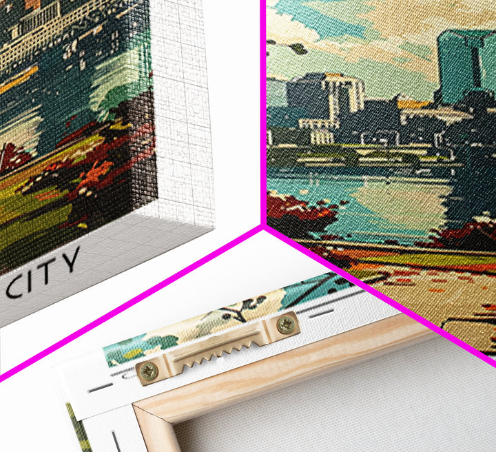 Columbus Ohio Travel Poster, Canvas Print, Vintage Travel Print, City Wall Art, Mid Century Wall Art, Wall Art, Living Room Wall Art