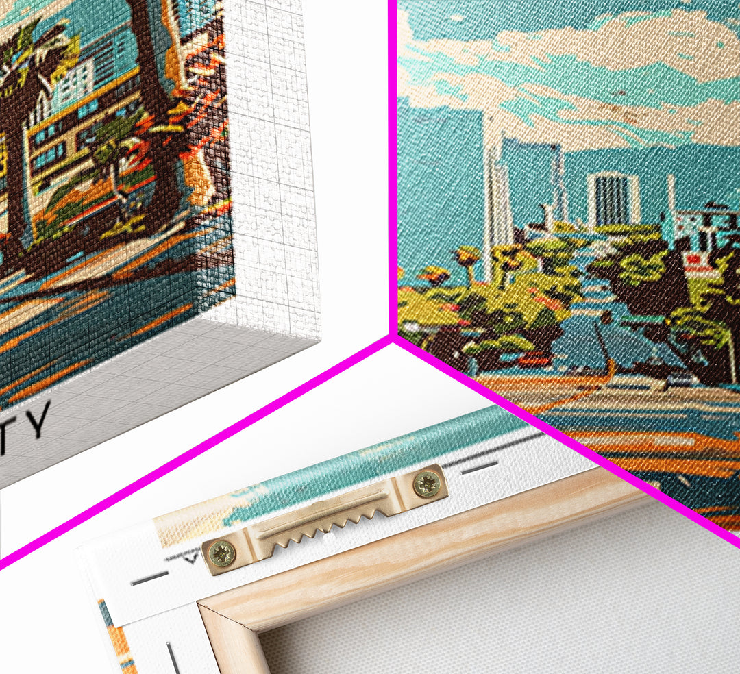 Corona Travel Poster, Framed Canvas Print, Retro Travel Poster, City Wall Art, Colorful Wall Art, Living Room Wall Art, Poster Print