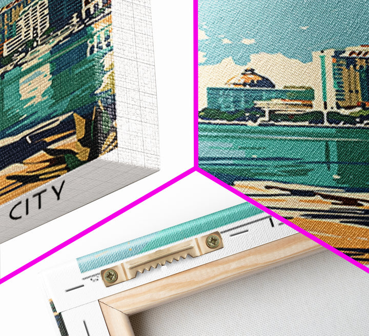 Corpus Christi Texas Travel Poster, Framed Canvas Print, Travel Art Print, Modern Wall Decor, Retro Travel Poster, City Illustration