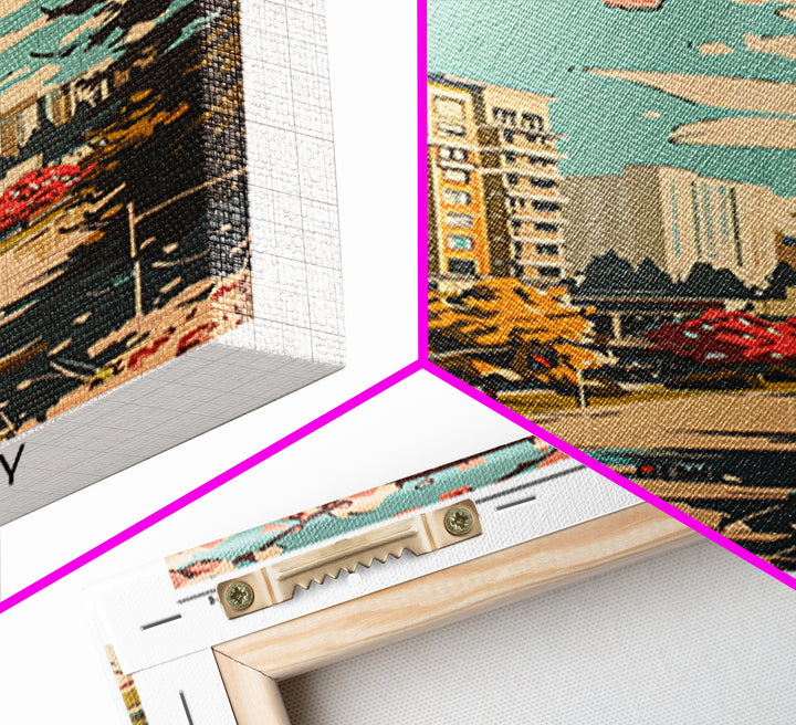 Eugene Travel Poster, Framed Canvas Print, City Travel Poster, Vintage City Poster, Landscape Art, Gallery Wall Set, Wanderlust Gift