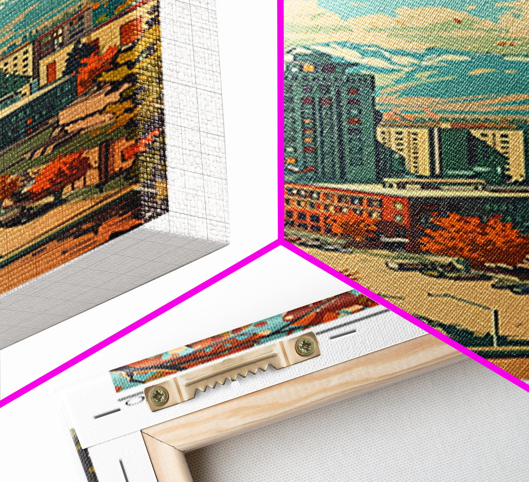 Fort Collins Travel Poster, Framed Canvas Print, Vintage Travel Print, City Wall Art, Vintage Posters, Travel Prints, City Art Print