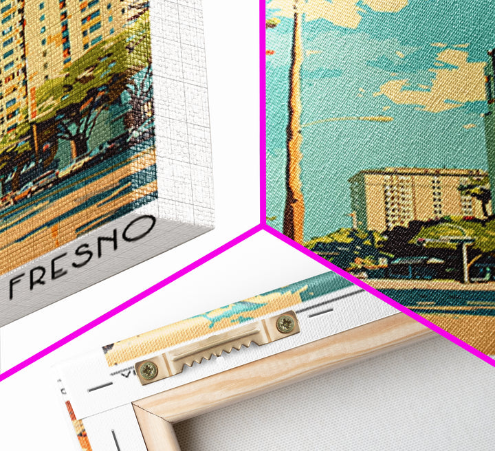 Fresno Travel Poster, Framed Canvas Print, Poster Print, Travel Wall Art, City Travel Poster, Travel Print, Travel Posters, Wall Art
