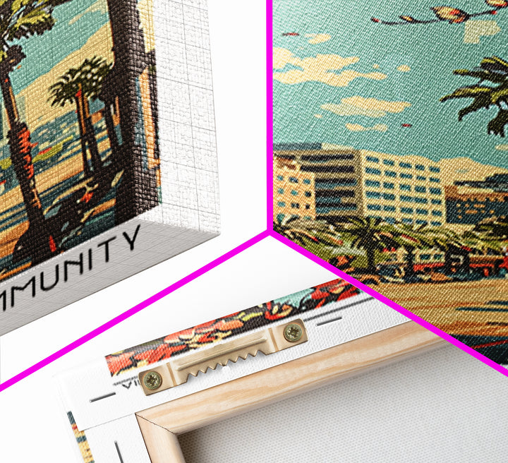 Fullerton California Travel Poster, Framed Canvas Print, City Travel Poster, Vintage City Poster, Fine Art Print, Retro Travel Print